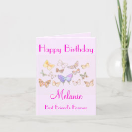 BFF Butterfly Birthday Card Kort