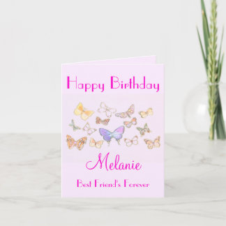 BFF Butterfly Birthday Card Kort