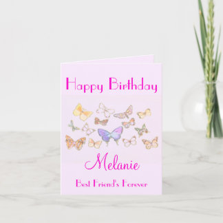BFF Butterfly Birthday Card Kort