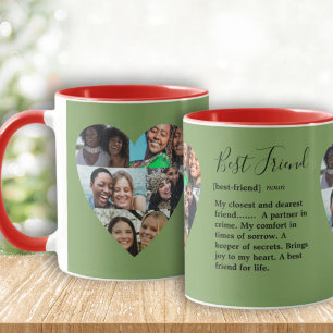 BFF-citat Photo Heart Collage Colorful Mugg
