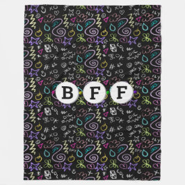 BFF Doodles - Faux Glitter Mönster (3 Pärlor) Fleecefilt