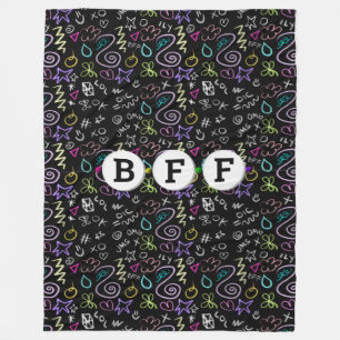 BFF Doodles - Faux Glitter Mönster (3 Pärlor) Fleecefilt