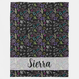 BFF Doodles - Faux Glitter Mönster Fleecefilt