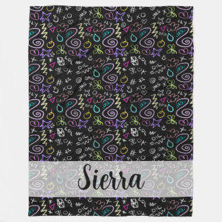 BFF Doodles - Faux Glitter Mönster Fleecefilt