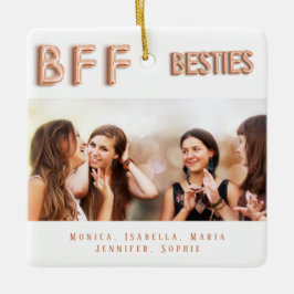 BFF för bästa vänner för evigt fotofoto på besties Julgransprydnad Keramik