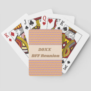 BFF för Best Friend Reunion Blue Peach Polka-punkt Casinokort