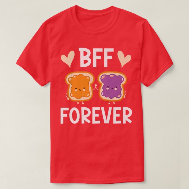 BFF Forever Toast Vänskap Girlkompis T Shirt (Design framsida)