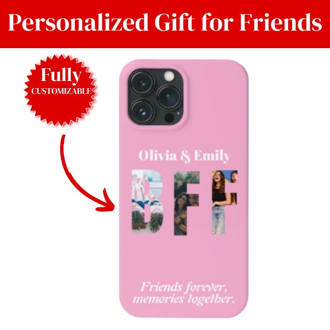 BFF Foto Collage iPhone Fodral – Present till vän (BFF Photo Collage iPhone Case – Gift for Friend)