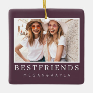 BFF-foto för bästa vänner i modern Chic Julgransprydnad Keramik