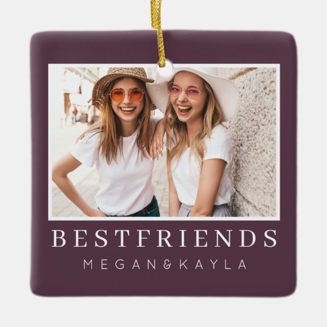 BFF-foto för bästa vänner i modern Chic Julgransprydnad Keramik (Framsida)