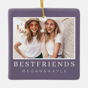 BFF-foto för bästa vänner i modern Chic Julgransprydnad Keramik