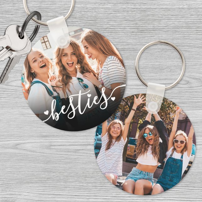 BFF-foto för bästa vänstra skript Nyckelring (Best Friend Script BFF Photo keychain)