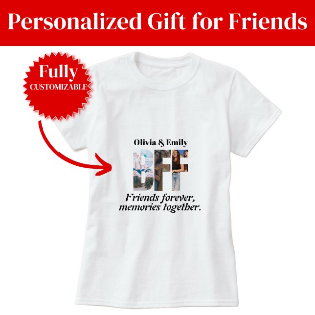 BFF Foto T-Shirt – Personlig för vänner (BFF Photo T-Shirt – Personalized for Friends)