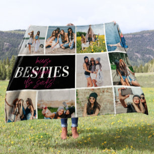 BFF Fotokollage Födelsedagspresent till bästa vänn Fleecefilt