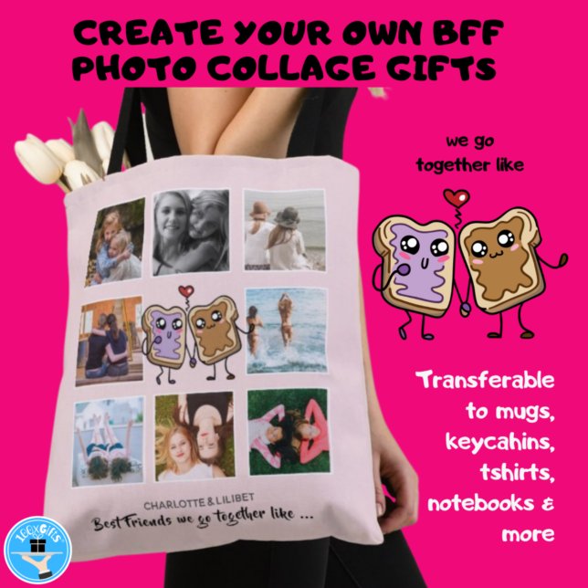 BFF Fotokollage-presentationer - vi går tillsamman Tygkasse (Skapare uppladdad)