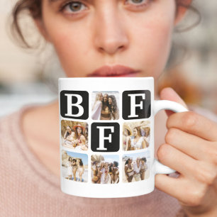 BFF Fotokollage Vänskaps Mugge Kaffemugg