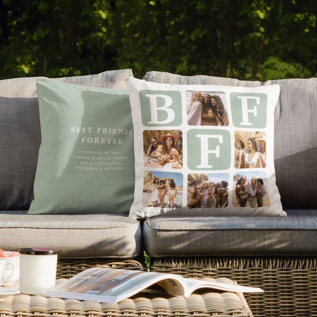 BFF Fotokollage Vänskapskuddar Kudde (Skapare uppladdad)