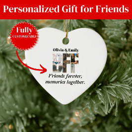 BFF Fotoornament – Personlig gåva Julgransprydnad Keramik