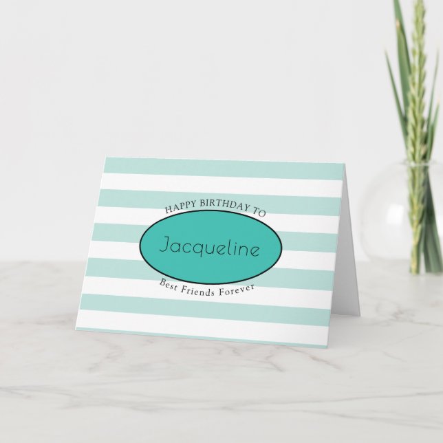 BFF Friend Birthday Turcos Rand Feminine Chic Kort (Framsida)