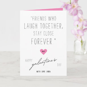 BFF Galentins Rosa Heart Photo Collage Kort