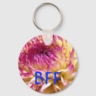 BFF ger nyckelring Rosa lila Dahlia Flowers