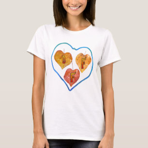 BFF-hjärta lämnar kvinna T-tröja T Shirt