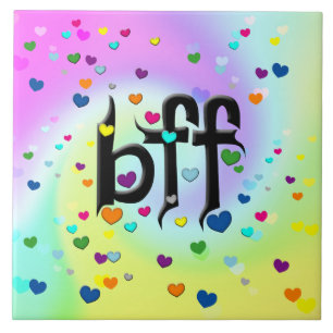 bff ~ hjärtan kakelplatta