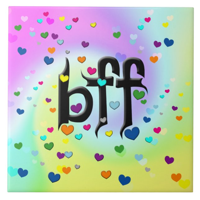 bff ~ hjärtan kakelplatta (Framsidan)