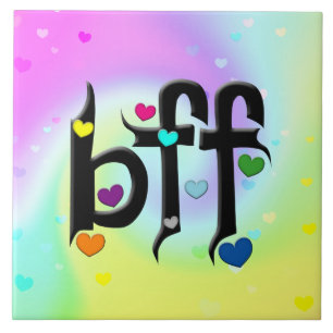 bff ~ hjärtan kakelplatta