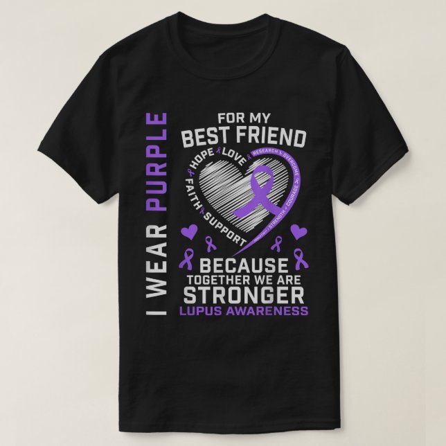 BFF I-Bärans Lila för min bästa vän Lupus Awarene T Shirt (Design framsida)