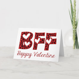 BFF I Kärlek You Cute Cupid Typography Valentine Helgkort