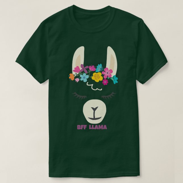 BFF LLAMA Birthday T Shirt (Design framsida)