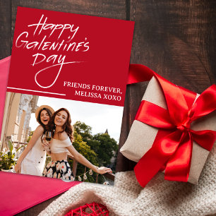 BFF Lycklig Galentine's Day Girl Friends Photo Julkort