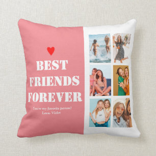 BFF Photo Collage Best Friend Birthday Gift Anpass Kudde