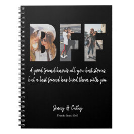 BFF Photo Collage Best Friend For ver Quote Black Anteckningsbok