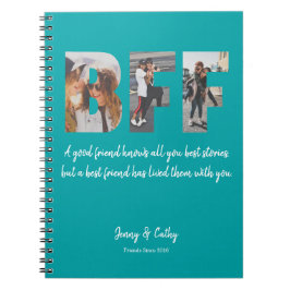 BFF Photo Collage Best Friend Forever Teal Grönt Anteckningsbok