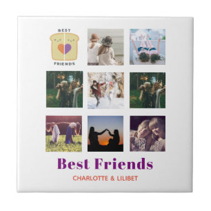 BFF Photo Collage Gift Peanutbutter Jelly Sandwich Kakelplatta