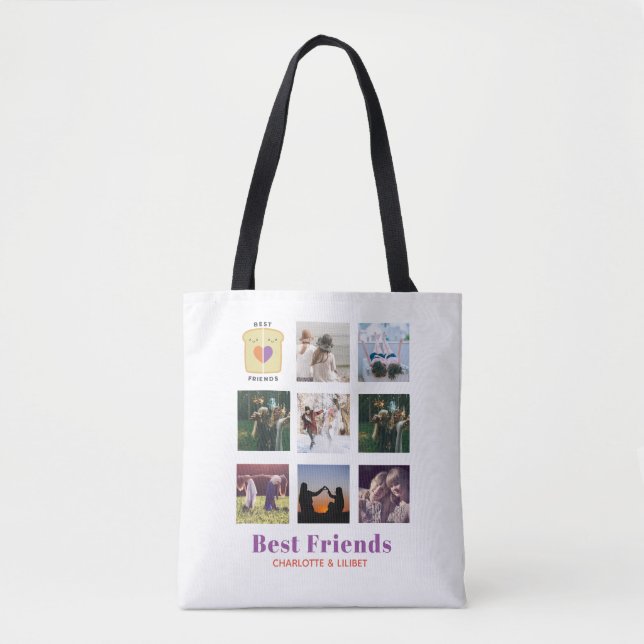 BFF Photo Collage Gift Peanutbutter Jelly Sandwich Tygkasse (Framsida)