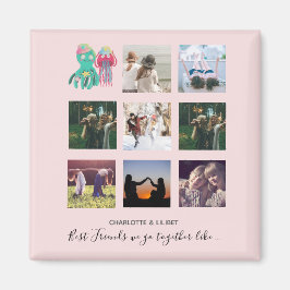 BFF Photo Collage Jellyfish Octopus Anpassningsbar Magnet