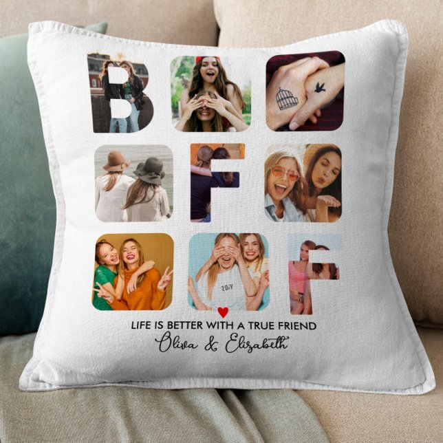 BFF Photo Collage Personlig Best Friends Bestie Kudde (Skapare uppladdad)
