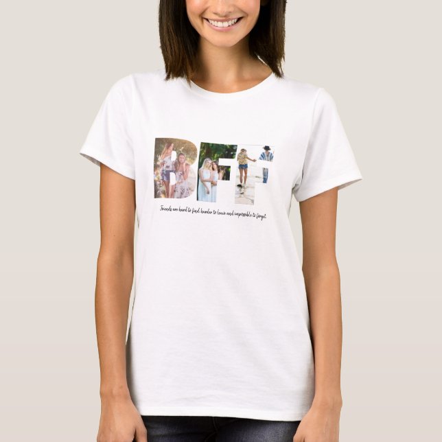 BFF Photo Collage Shirt för bästa vänner T Shirt (Framsida)