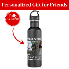 BFF Photo Collage Water Bottle – Gift for Friend