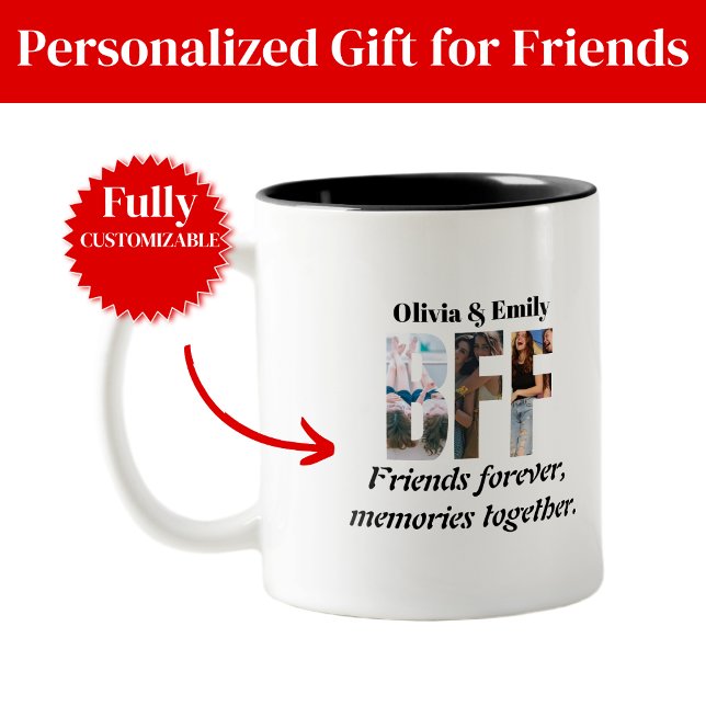 BFF Photo Mug – Personalized Gift for Friends Frostad Glasmugg (BFF Photo Mug Personalized Gift for Friends)