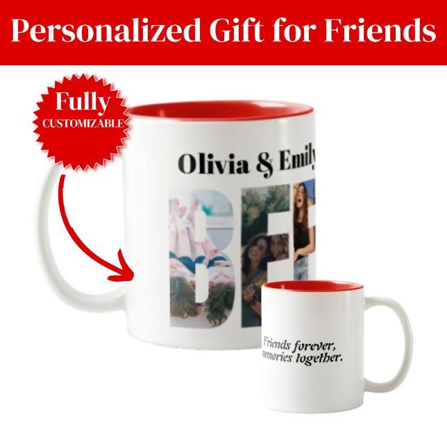 BFF Photo Two-Tone Mug – Personalized Gift Två-Tonad Mugg (BFF Photo Two-Tone Mug – Personalized Gift)