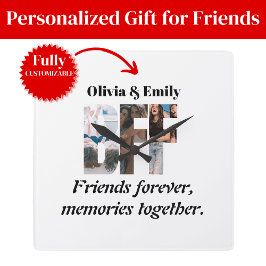 BFF Photo Wall Clock – Personalized Gift Fyrkantig Klocka