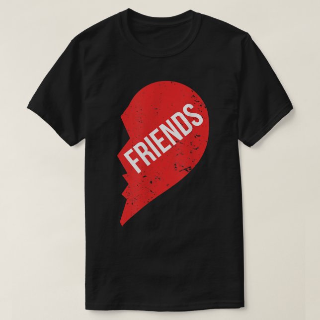 BFF:s vänner halva hjärtans bästa vänner T Shirt (Design framsida)