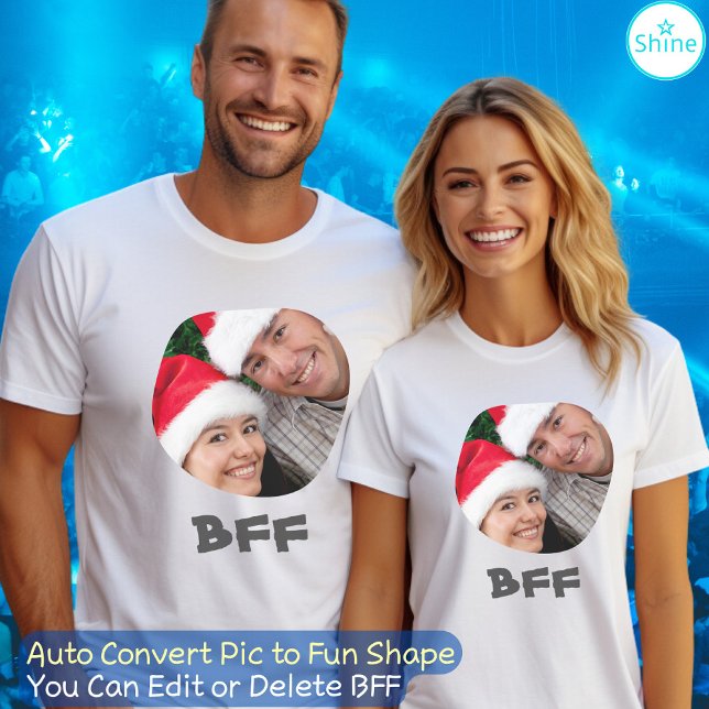 BFF Skapar din egen Anpassningsbar-fototext Person T Shirt (Skapare uppladdad)