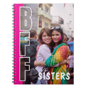 BFF Systrar Fotoillusion Magenta Anteckningsbok