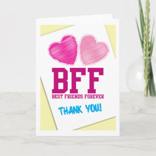 BFF TACK! Bästa vänner för alltid! Tack Kort