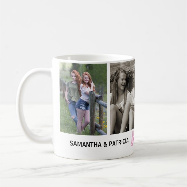 BFF-vänner för 4 fotosamlingsplatser Kaffemugg (Vänster)